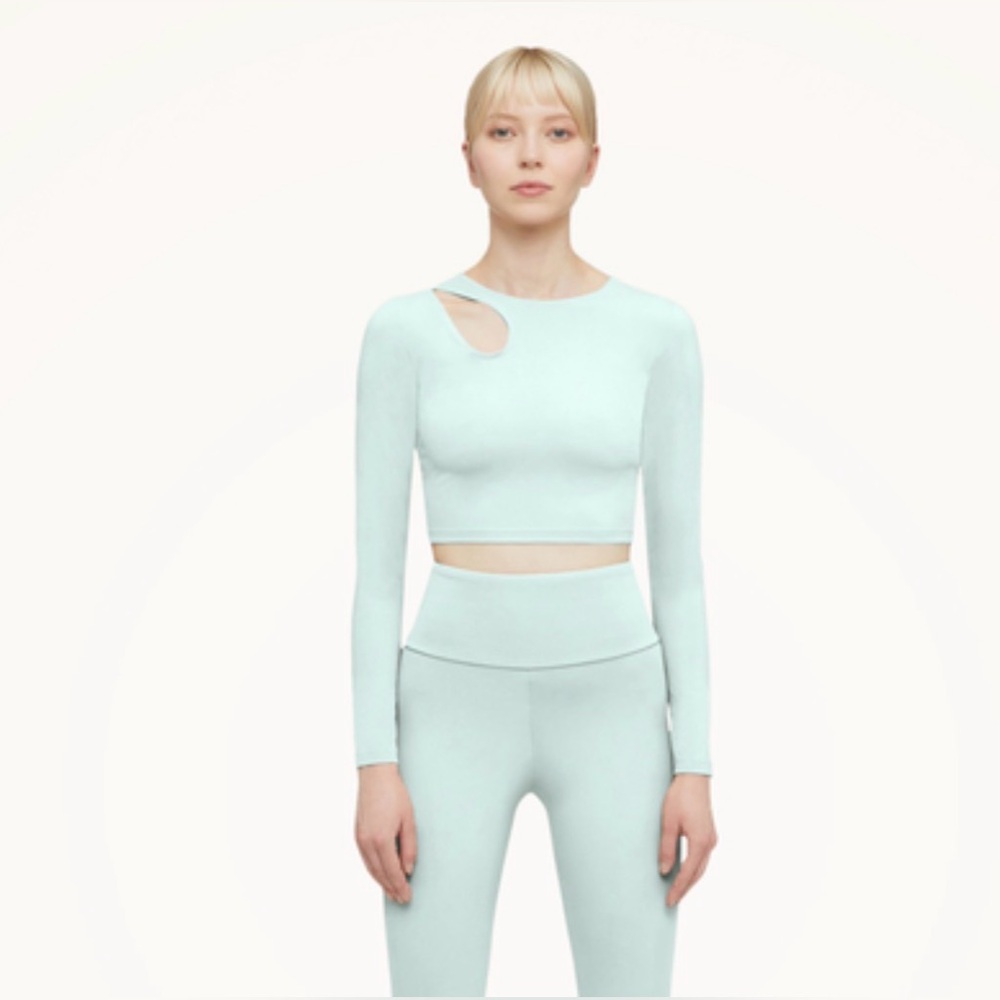 Wolford NWT Warm Up Cutout Crop Top - Aqua size XS